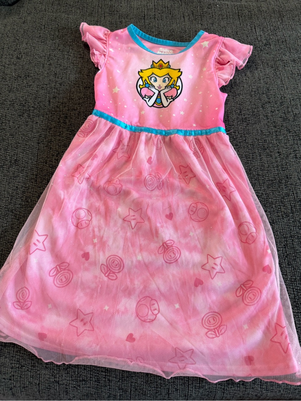 Nintendo Pink Princess Peach Sleep Shirt with Teal Trim